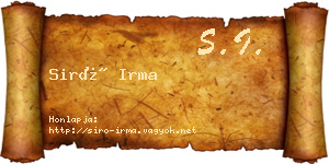 Siró Irma névjegykártya