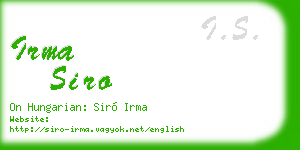 irma siro business card